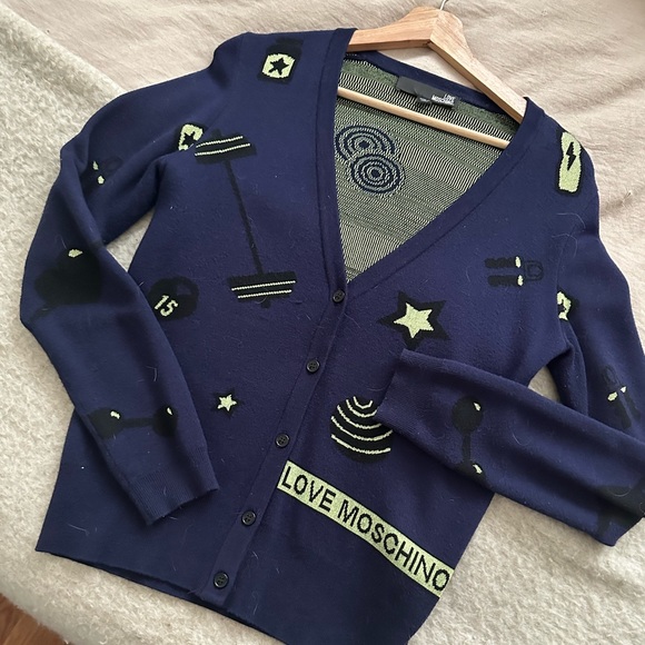 MOSCHINO CARDIGAN- worn once SZ SMALL - Picture 1 of 3